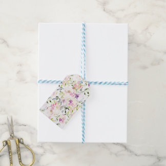 Watercolor loose expressive spring floral gift tags