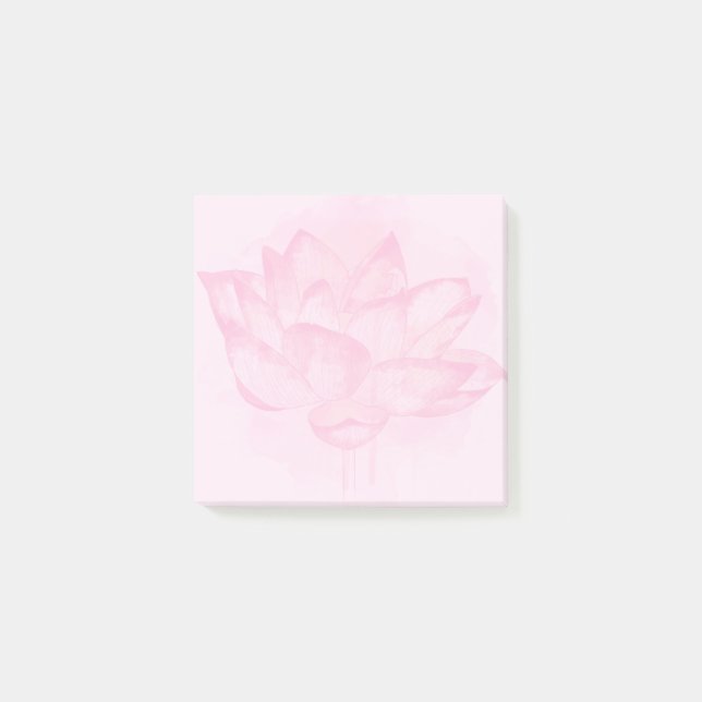 Watercolor Lotus 3x3 Post-it Notes (Front)
