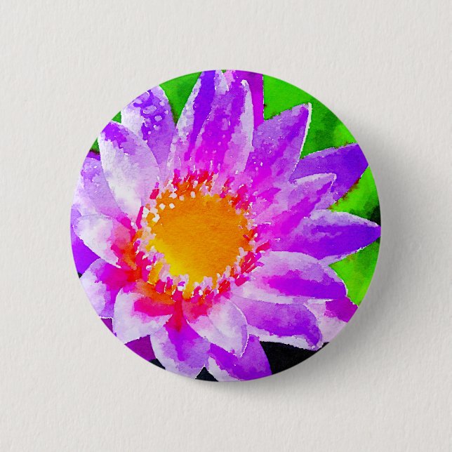 Watercolor Lotus Button (Front)