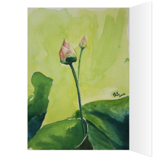 Watercolor Lotus Card (Inside (Left))