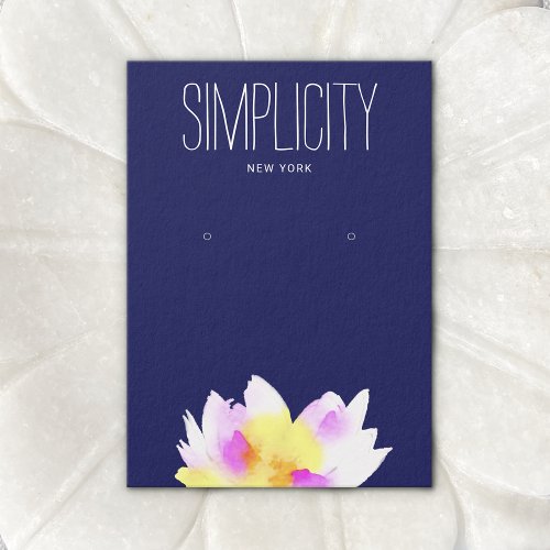 Watercolor Lotus  Floral Earring Display Card