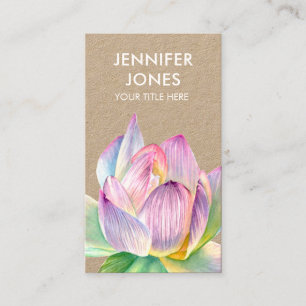 Watercolor Lotus Flower Business Card
