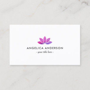 Watercolor Lotus Flower Business Card
