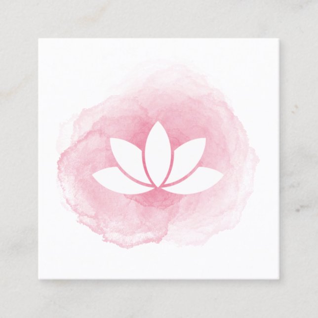 Watercolor Lotus Flower Business Card (Front)