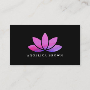 Watercolor Lotus Flower Business Card