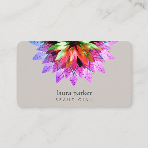 Watercolor Lotus Flower Logo Classic Massage Yoga Business Card