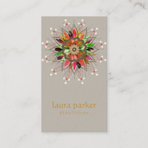 Watercolor Lotus Flower Logo Healing Massage Yoga Business Card