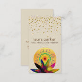 Watercolor Lotus Flower Logo Yoga Healing Health Business Card (Front/Back)