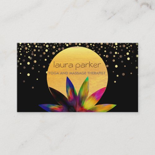 Watercolor Lotus Flower Logo Yoga Healing Health Business Card