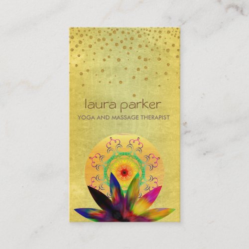 Watercolor Lotus Flower Logo Yoga Healing Health Business Card