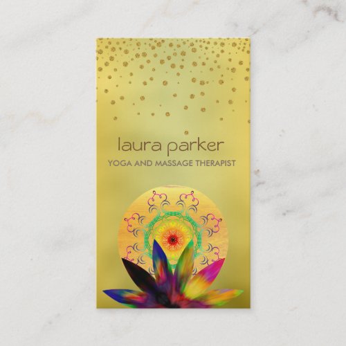 Watercolor Lotus Flower Logo Yoga Healing Health Business Card