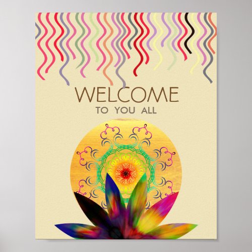 Watercolor Lotus Flower Yoga Healing Health Poster