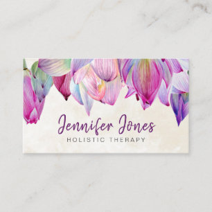 Watercolor Lotus Flowers Business Card