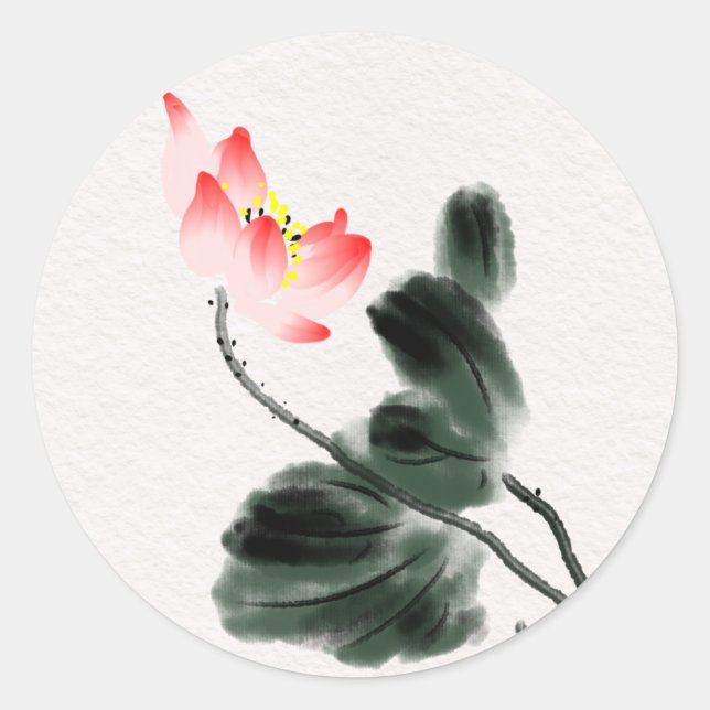 Watercolor Lotus Flowers Sticker (Front)