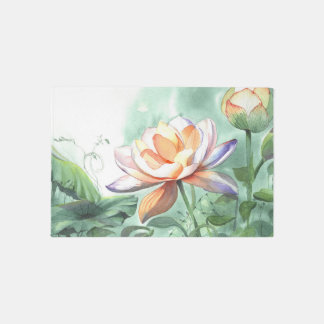 Watercolor Lotus Rug
