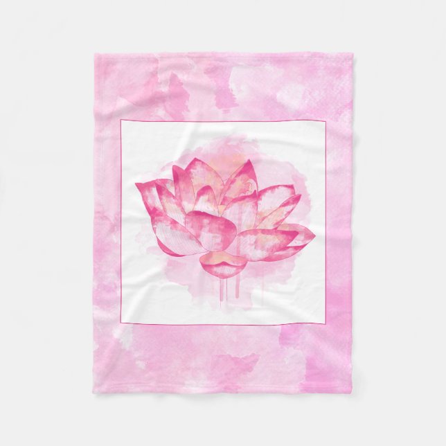 Watercolor Lotus Small Blanket (Front)
