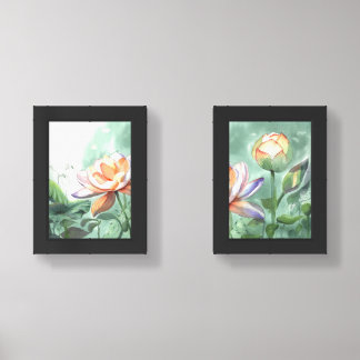 Watercolor Lotus Wall Art Sets
