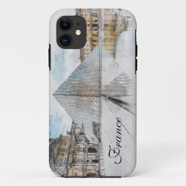 Watercolor Louvre iPhone Case – Artistic Paris  (Back)