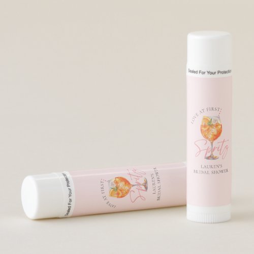 Watercolor Love At First Spritz Bridal Shower Lip Balm