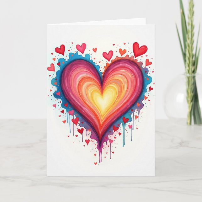 Watercolor Love Heart Card (Front)