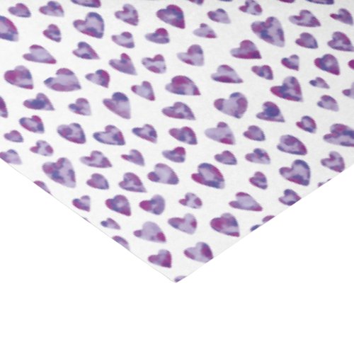 Watercolor Love Heart Purple pattern Tissue Paper