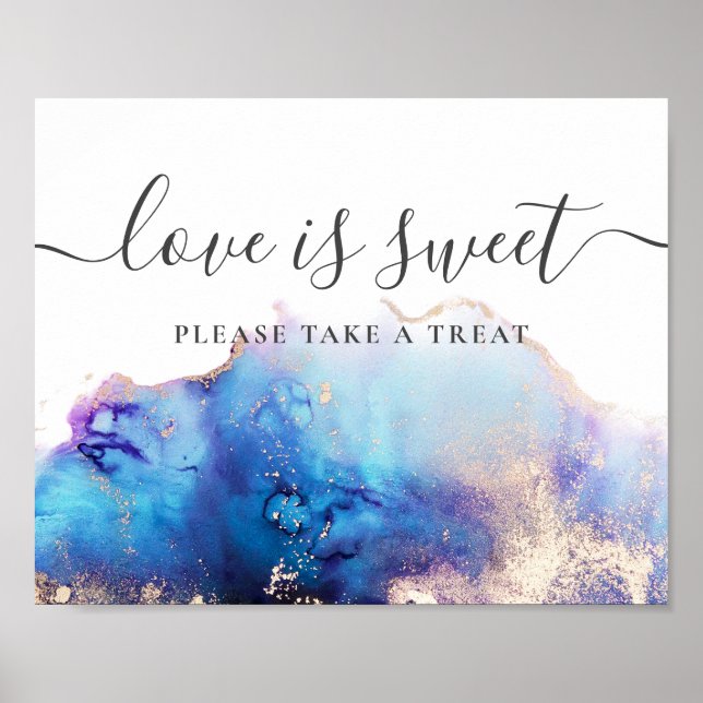 Watercolor Love Is Sweet Wedding Sign (Front)