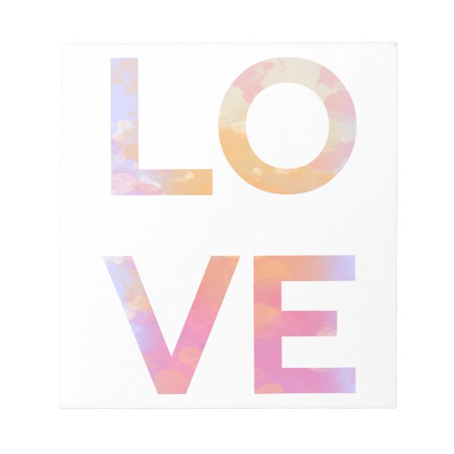 Watercolor Love Notepad (Front)