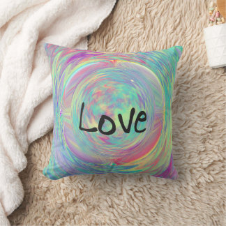watercolor LOVE  Throw Pillow