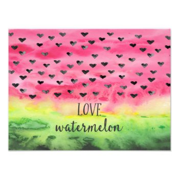 Watercolor Love Watermelon Hearts Photo Print by GiftsGaloreStore at Zazzle