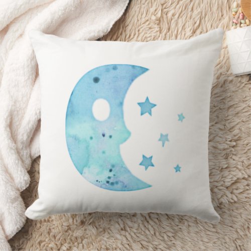 Watercolor Love You to the Moon And Back Throw Pillow