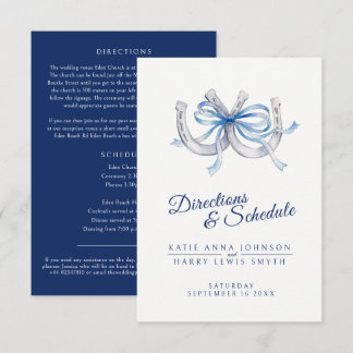 Watercolor Lucky Horseshoes wedding directions Enclosure Card