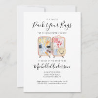 Watercolor Luggage Bachelorette Weekend Invitation
