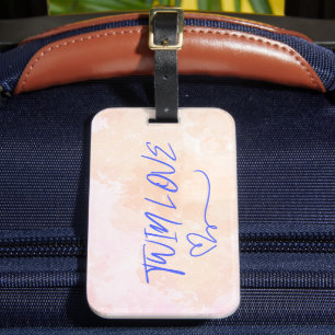 Watercolor Luggage Tag Honoring Twin Life