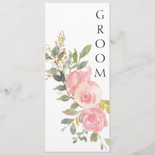 Watercolor Lush Blush Pink Floral Chair Sign Menu