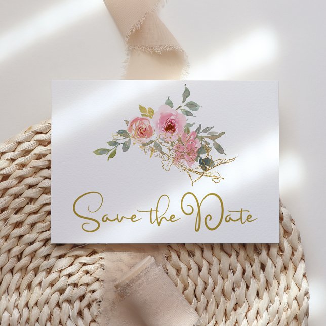 Watercolor Lush Blush Pink Floral Save The Date (Creator Uploaded)