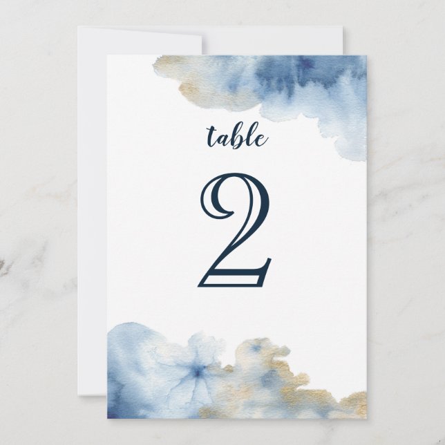 Watercolor Lux Table Number (Front)