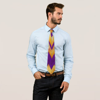 Watercolor Luxury Golden Purple Print Neck Tie