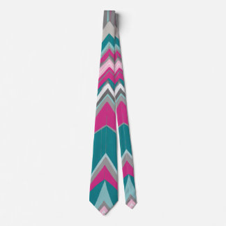Watercolor Luxury Pink Green Print Neck Tie