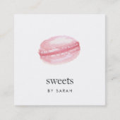 Watercolor Macaron Square Business Card (Front)