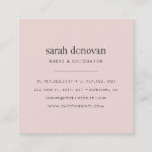 Watercolor Macaron Square Business Card (Back)
