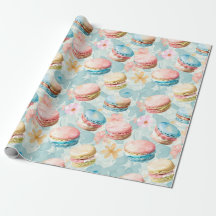 Watercolor Macarons Pattern Wrapping Paper