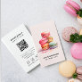 Watercolor Macarons Sweet Cake Social Icon QR CODE Business Card