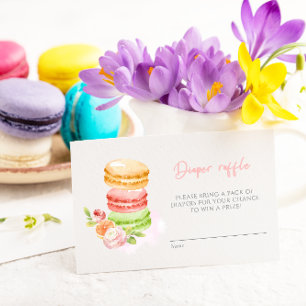 Watercolor Macaroons Baby Shower Diaper Raffle Enc Enclosure Card