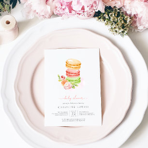 Watercolor Macaroons Baby Shower invitation