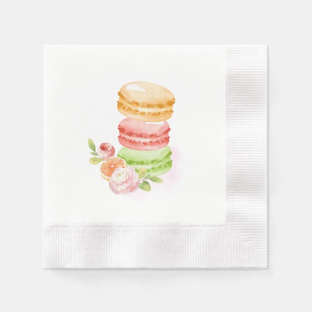 Watercolor Macaroons  Napkins (Front)