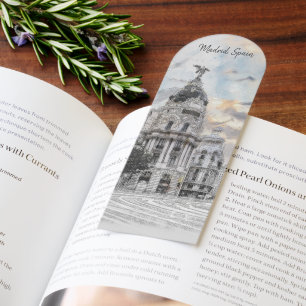 Watercolor Madrid Skyline Bookmarks – Spanish