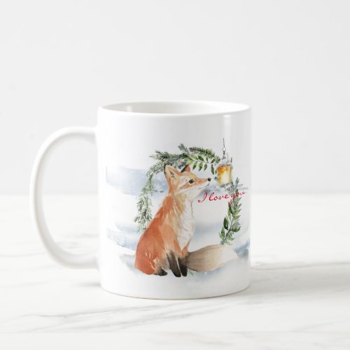 Watercolor magic Fox _ I Love You mug