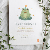 Frog baby sales shower invitations