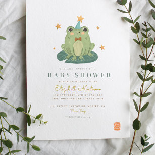 Cute Frog Green and Blue Plaid Baby Shower Invitations – Artistically  Invited