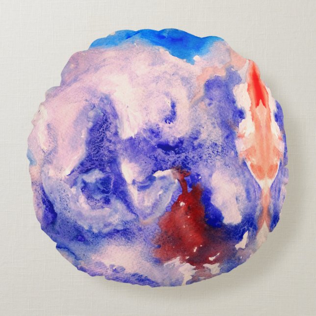 Watercolor Magic Round Pillow (Front)